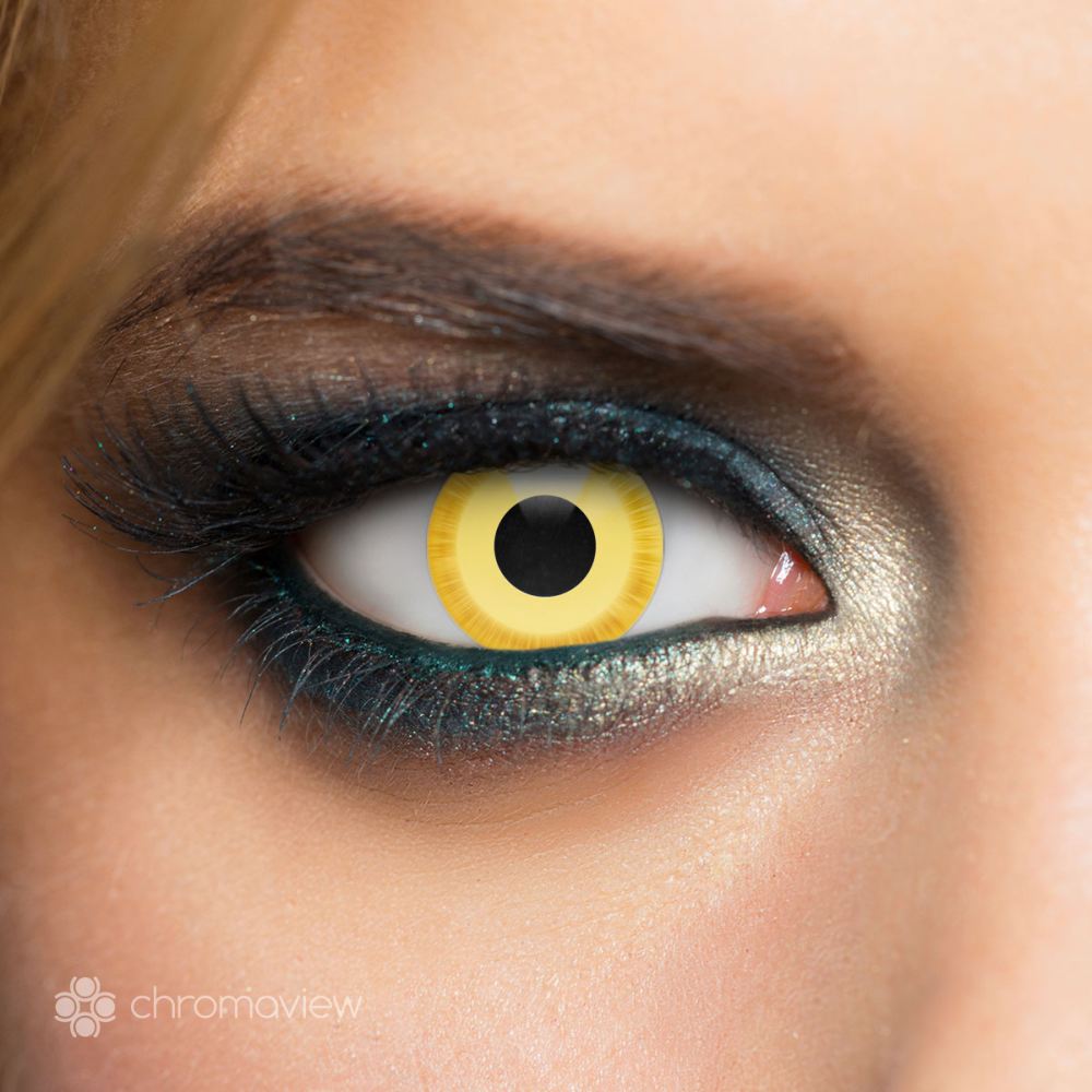 Attitude Holland - Yellow Avatar Halloween farbige Kontaktlinsen 1 Tag - Gelb